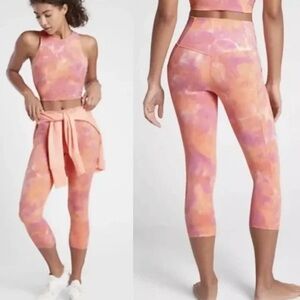 ATHLETA Salutation Stash Pocket II Capri Island Coral Plus 1X